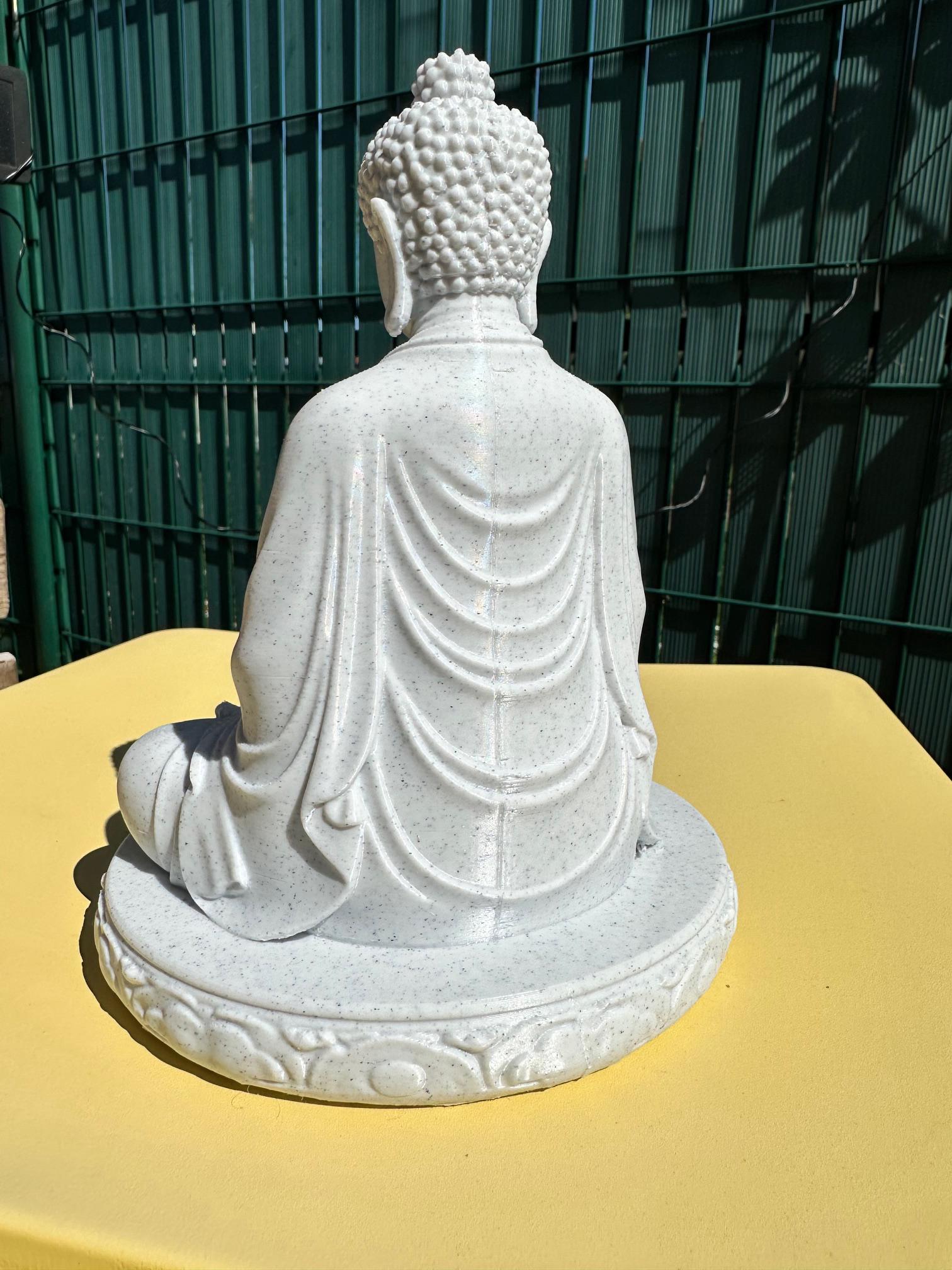 Bouddha méditation effet pierre – Statue décorative zen – vue 3