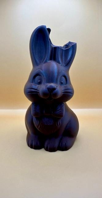 Lapin chocolat croqué – Décoration de Pâques imprimée en 3D – vue 2