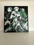 Tableau 3D Anime Fantasy – Décoration relief vert et noir