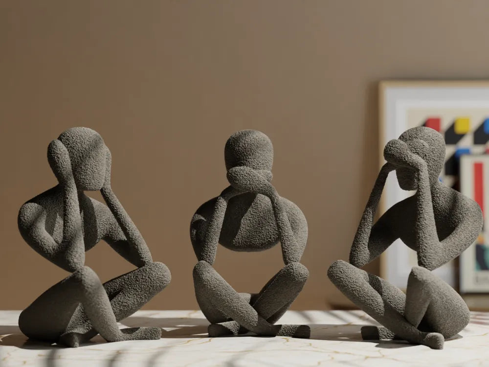 Trio Méditation Zen – Statues abstraites décoratives