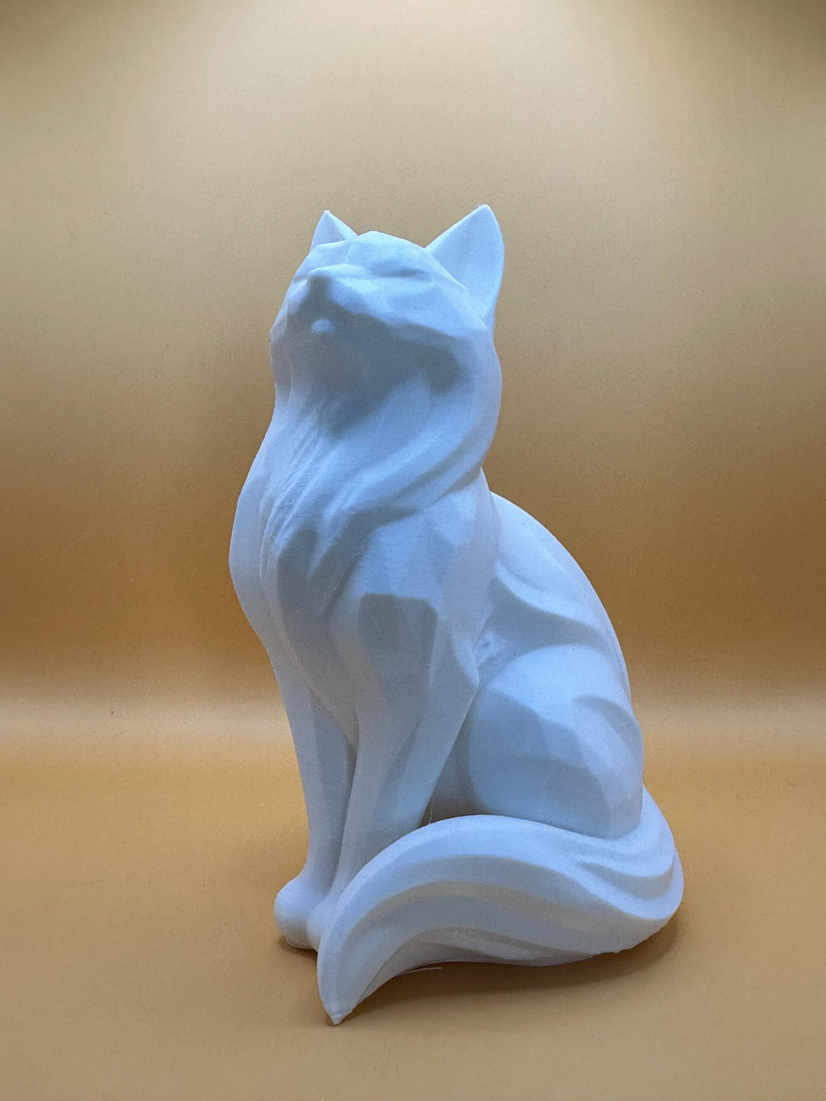 Renard décoratif blanc – Sculpture moderne imprimée en 3D – vue 2