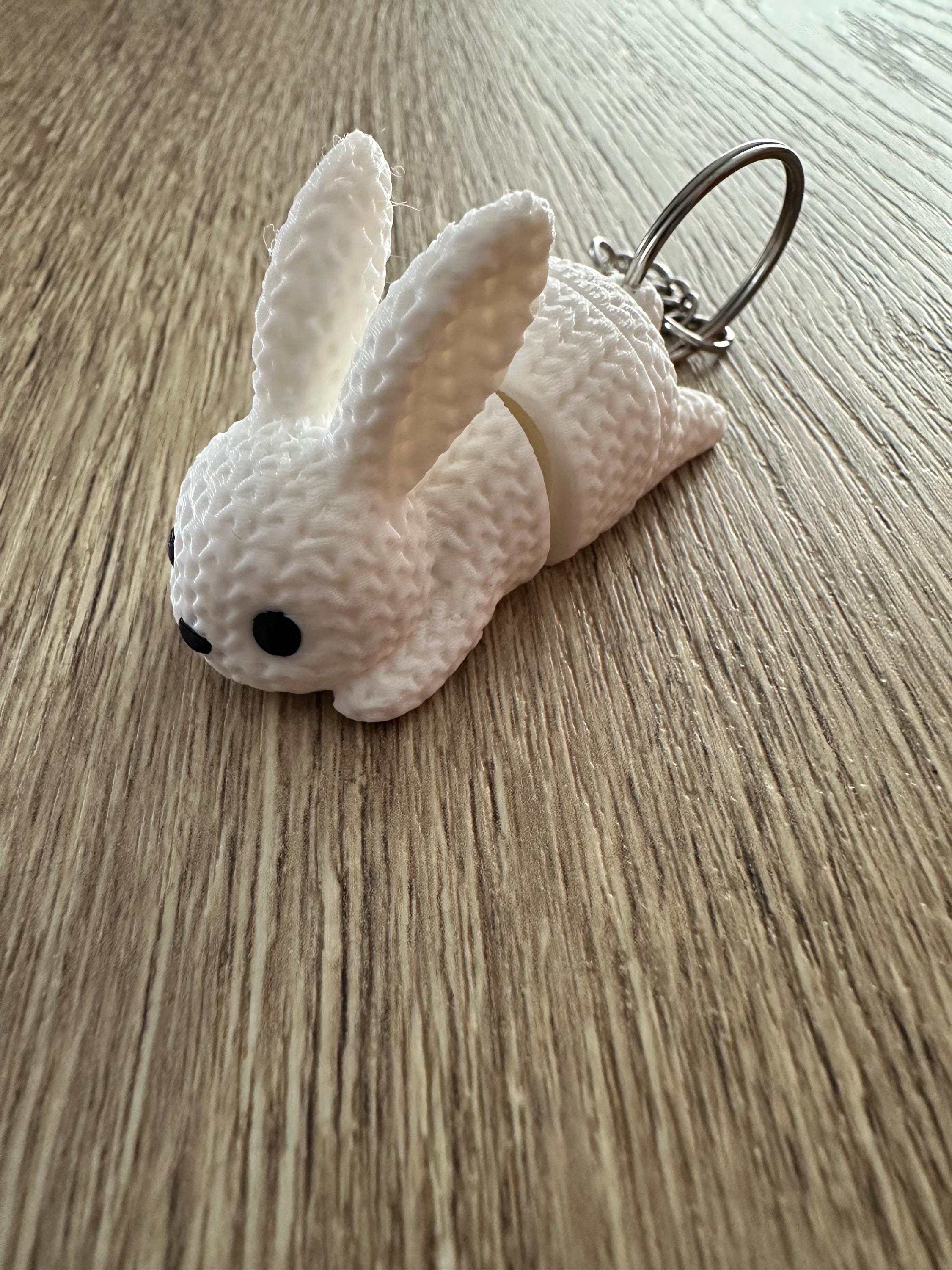 Porte-clé lapin articulé – Accessoire kawaii imprimé en 3D