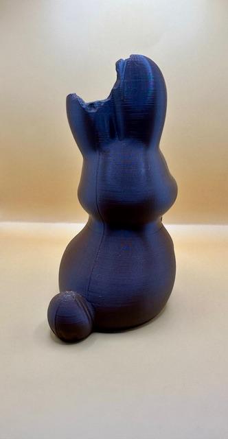 Lapin chocolat croqué – Décoration de Pâques imprimée en 3D – vue 3