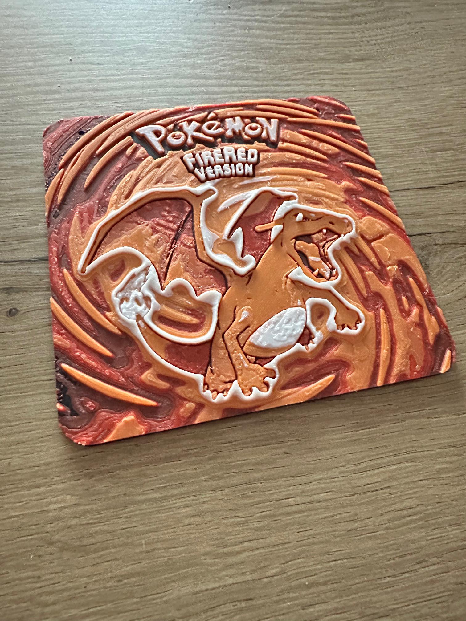 Plaque Pokémon Dracaufeu Rouge Feu – Décoration murale 3D – vue 2