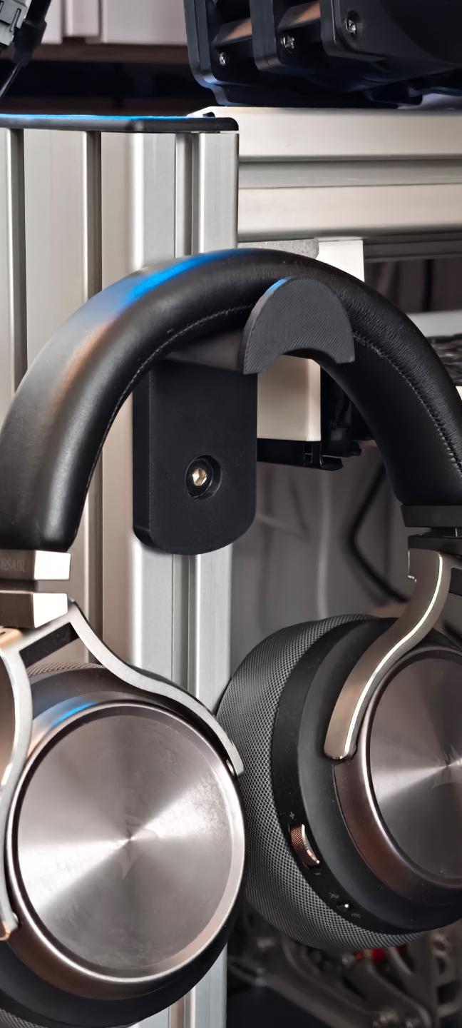 Support casque Sim Racing – Compatible profilé aluminium – vue 3