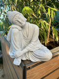 Bouddha repos effet pierre – Statue décorative zen