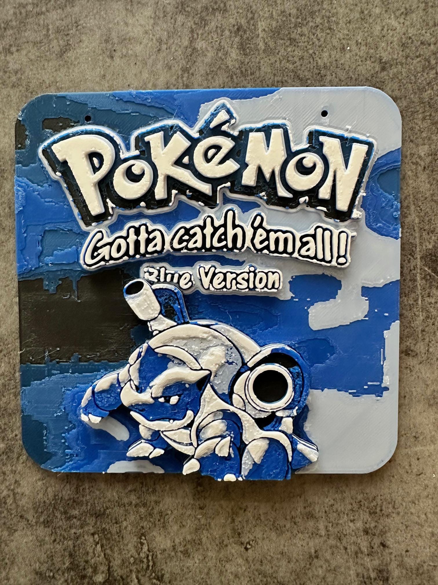 Plaque Murale Pokémon Blue Version – Décoration Gaming 3D