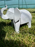 Éléphant géométrique effet pierre – Statue décorative 27 cm