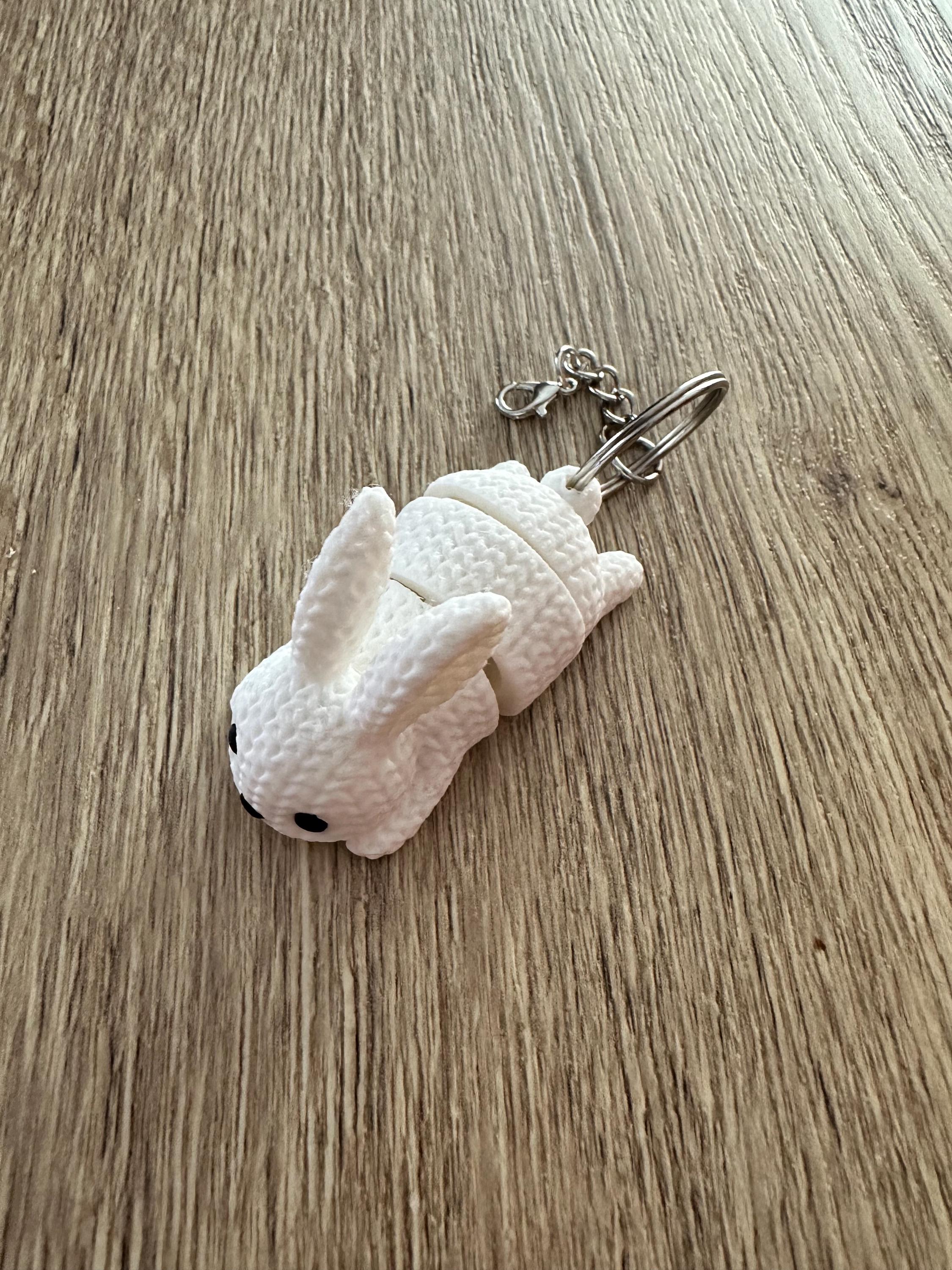 Porte-clé lapin articulé – Accessoire kawaii imprimé en 3D – vue 2