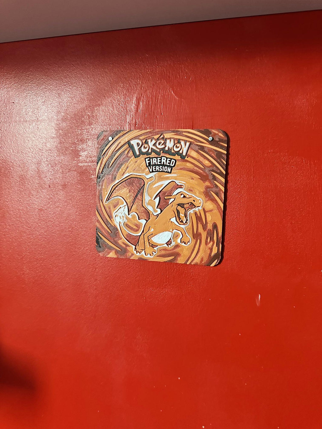 Plaque Pokémon Dracaufeu Rouge Feu – Décoration murale 3D – vue 3