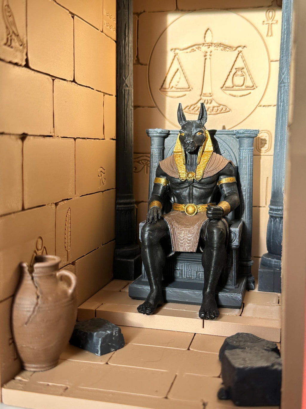 Book Nook Anubis lumineux – Diorama Égypte antique – vue 3