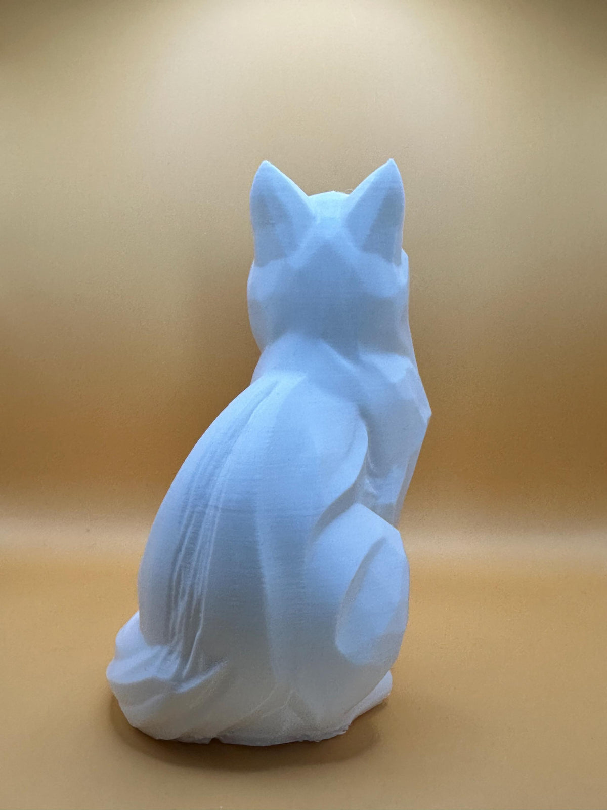 Renard décoratif blanc – Sculpture moderne imprimée en 3D – vue 3