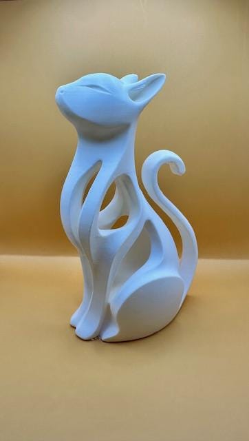 Statue Chat Design Moderne – Sculpture Décorative Minimaliste – vue 3