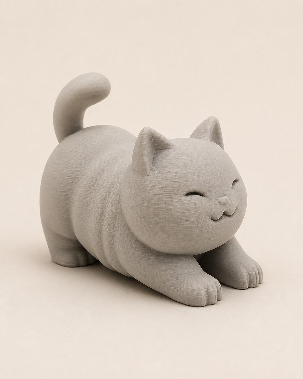 Chat potelé qui s’étire – Figurine décorative