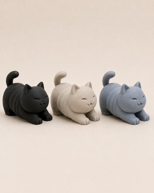Chat potelé qui s’étire – Figurine décorative