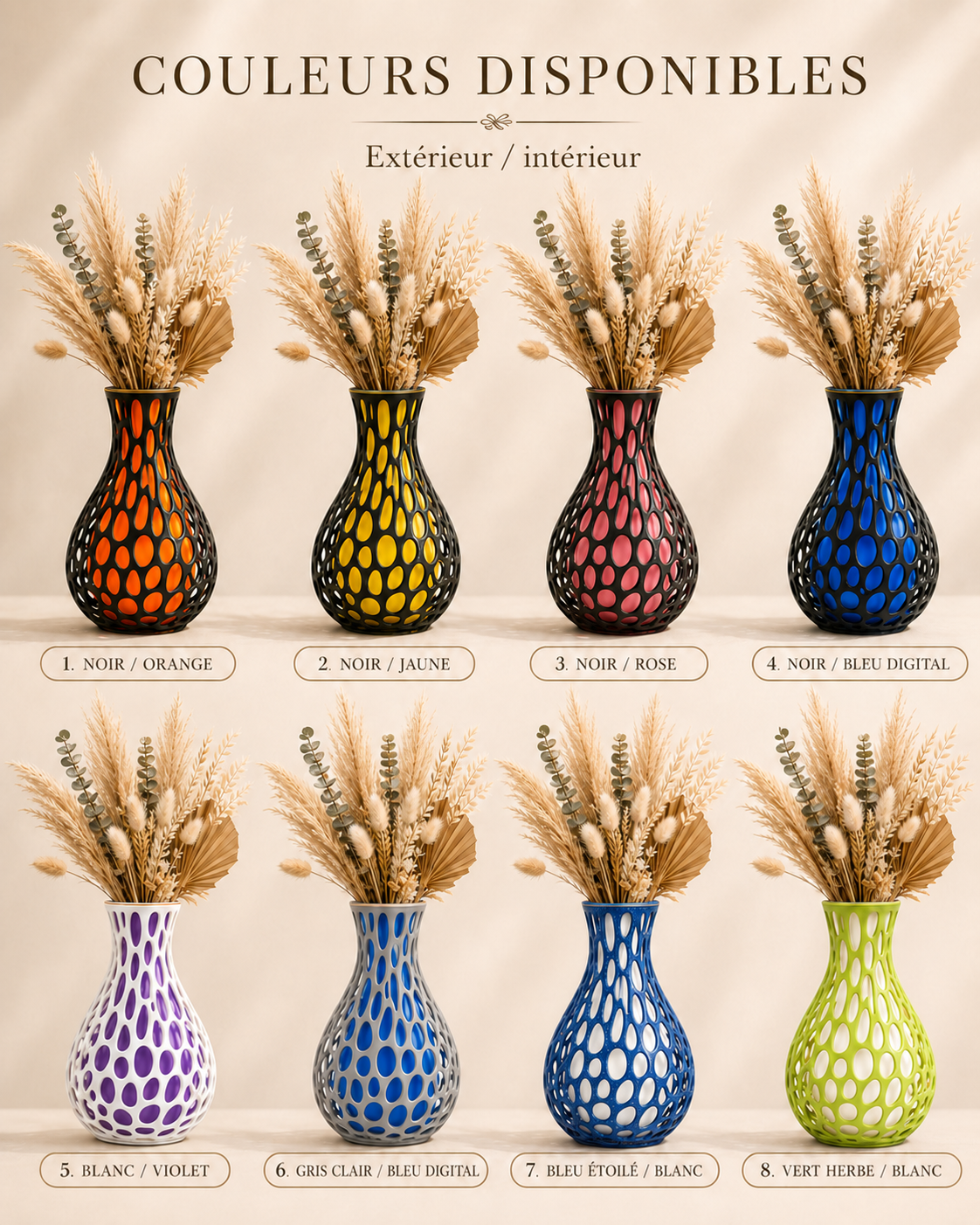 Vase 30 cm – Décoration design en PETG – vue 3