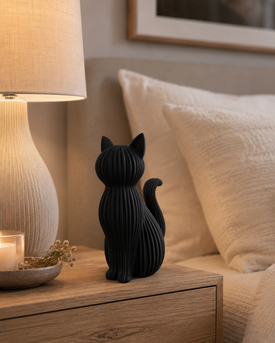 Chat japandi – Statue décorative design