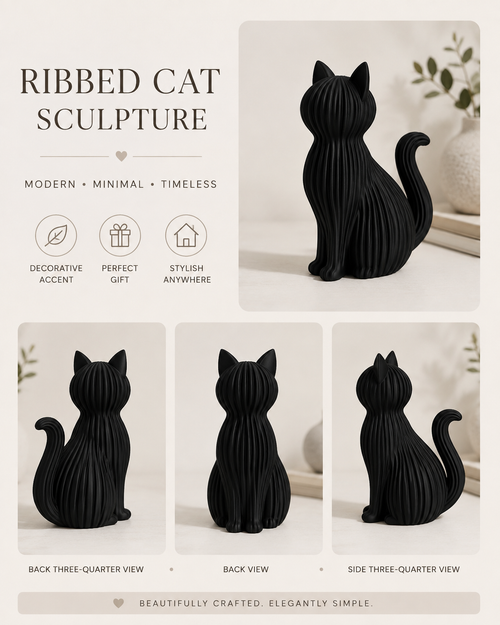 Chat japandi – Statue décorative design