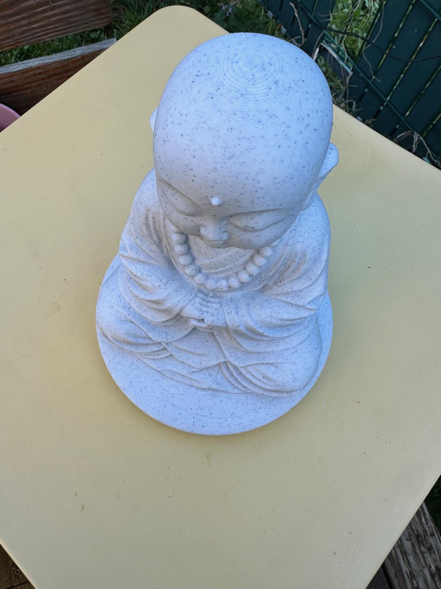Bouddha japonais méditation effet pierre – Statue décorative zen – vue 3