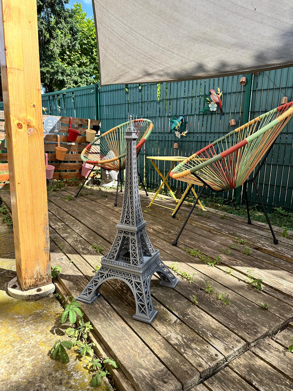 Grande Tour Eiffel 70 cm – Décoration PETG effet métal – vue 6