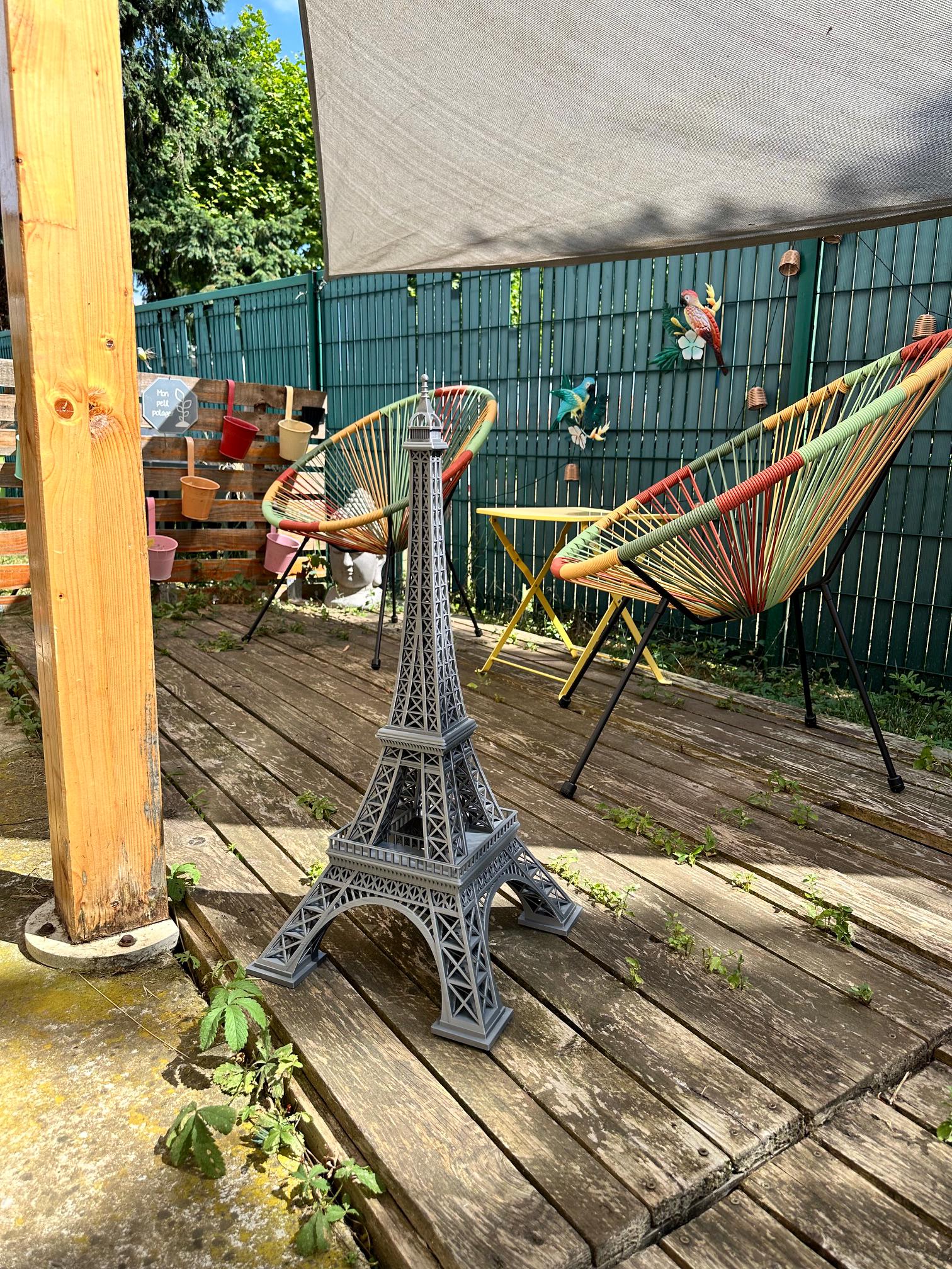 Grande Tour Eiffel 70 cm – Décoration PETG effet métal – vue 6