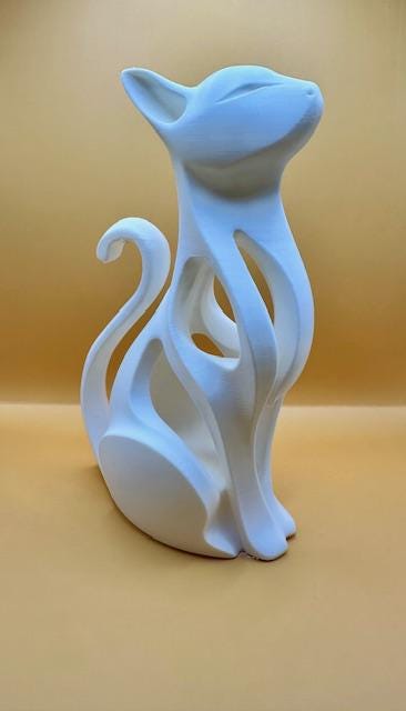 Statue Chat Design Moderne – Sculpture Décorative Minimaliste – vue 4