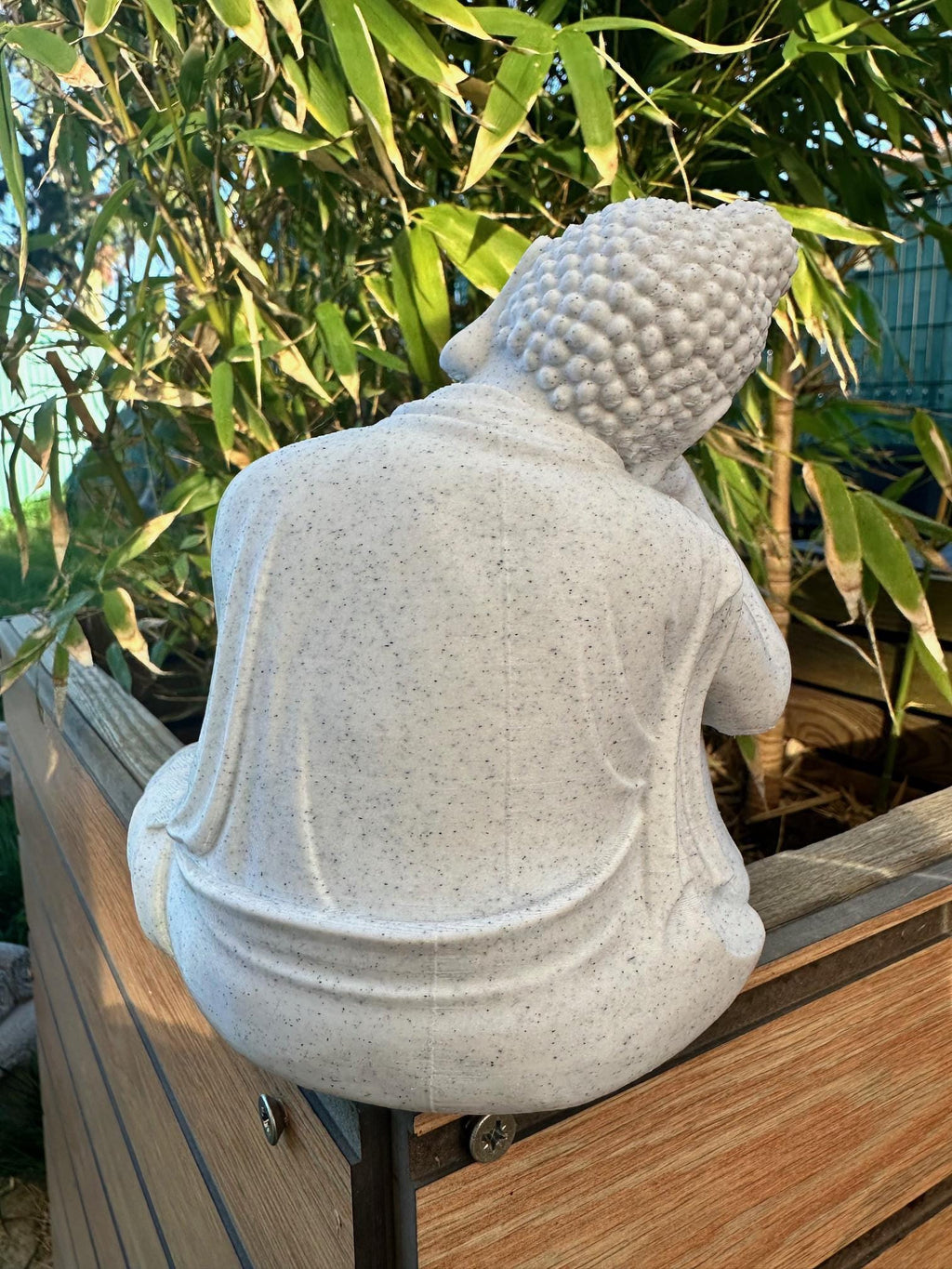 Bouddha repos effet pierre – Statue décorative zen – vue 2