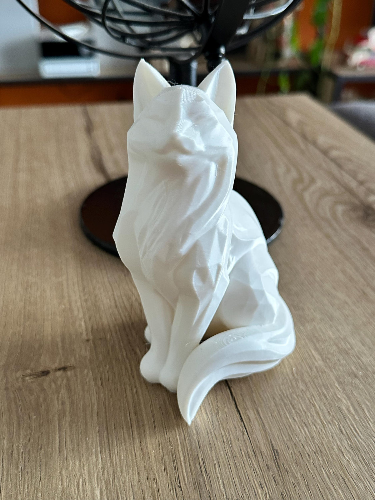 Renard décoratif blanc – Sculpture moderne imprimée en 3D