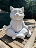 Chat détente effet pierre – Statue zen géométrique