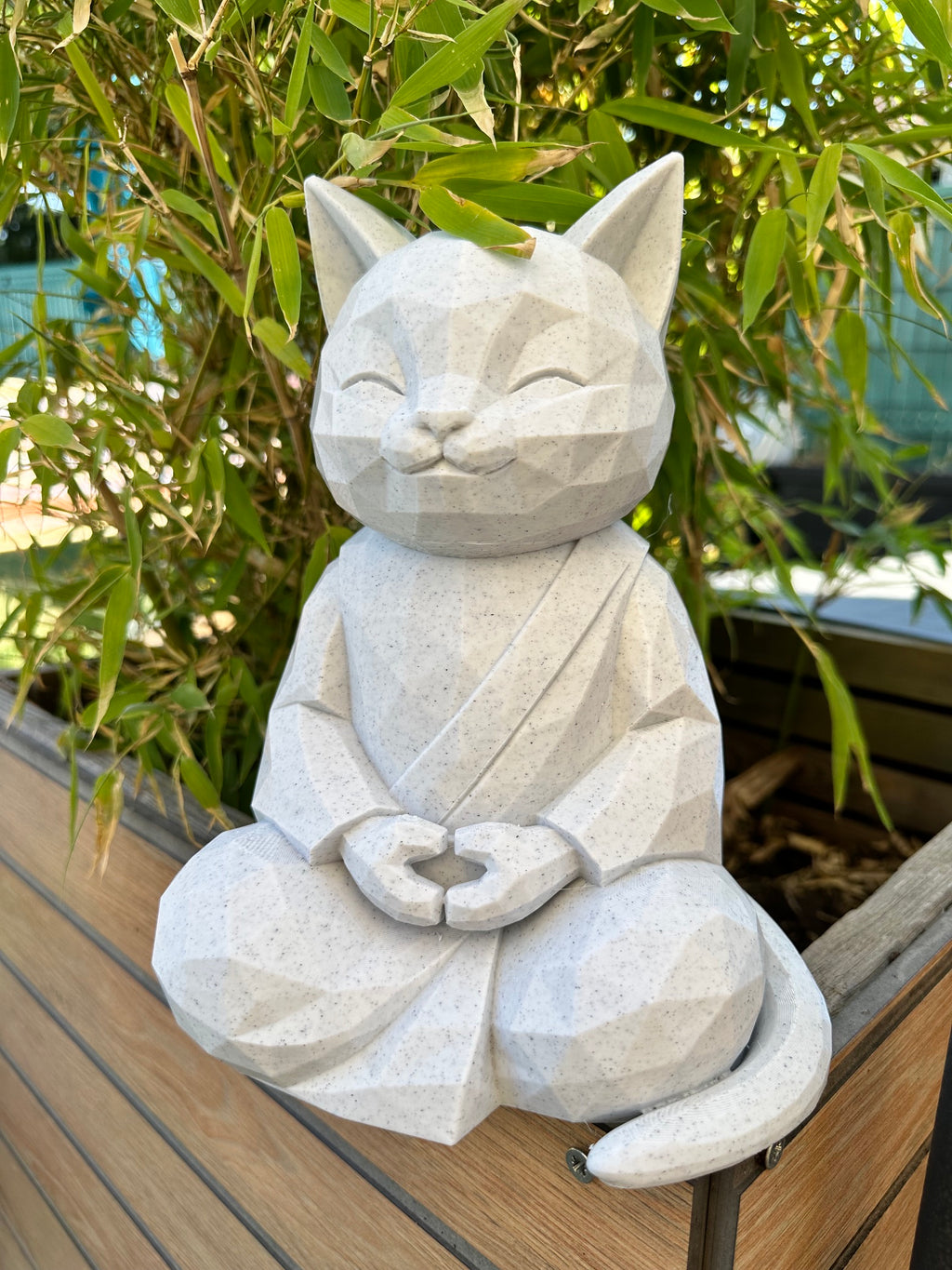 Chat Zen en impression 3D – Décoration effet pierre