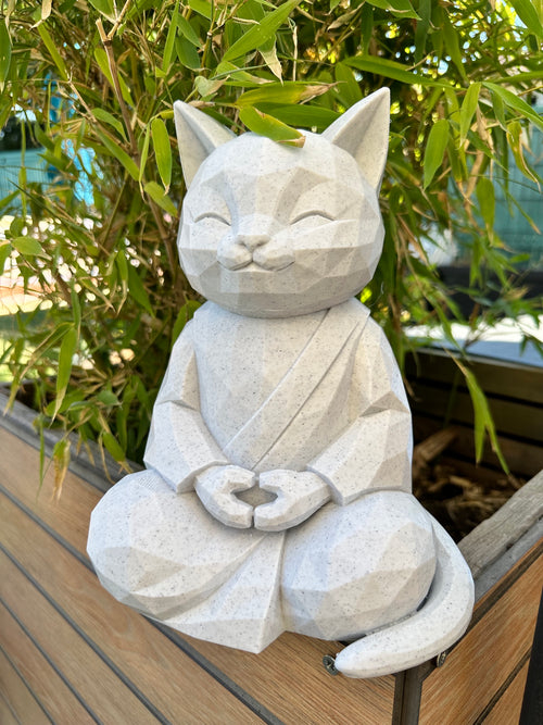 Chat Zen en impression 3D – Décoration effet pierre