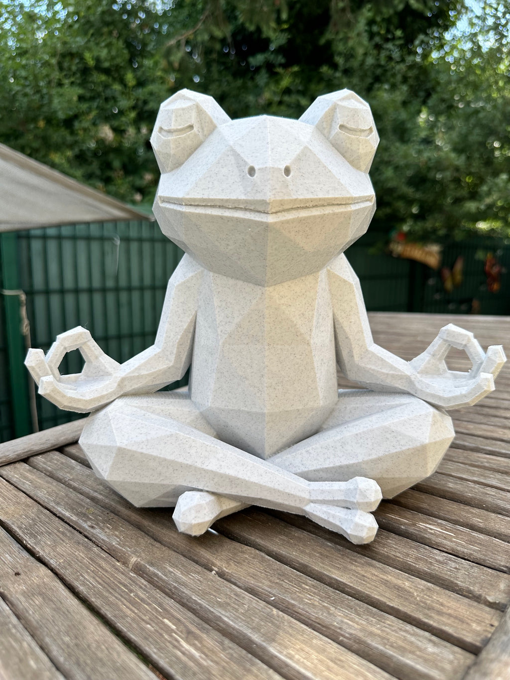 Grenouille Zen effet pierre – Décoration méditative imprimée en 3D