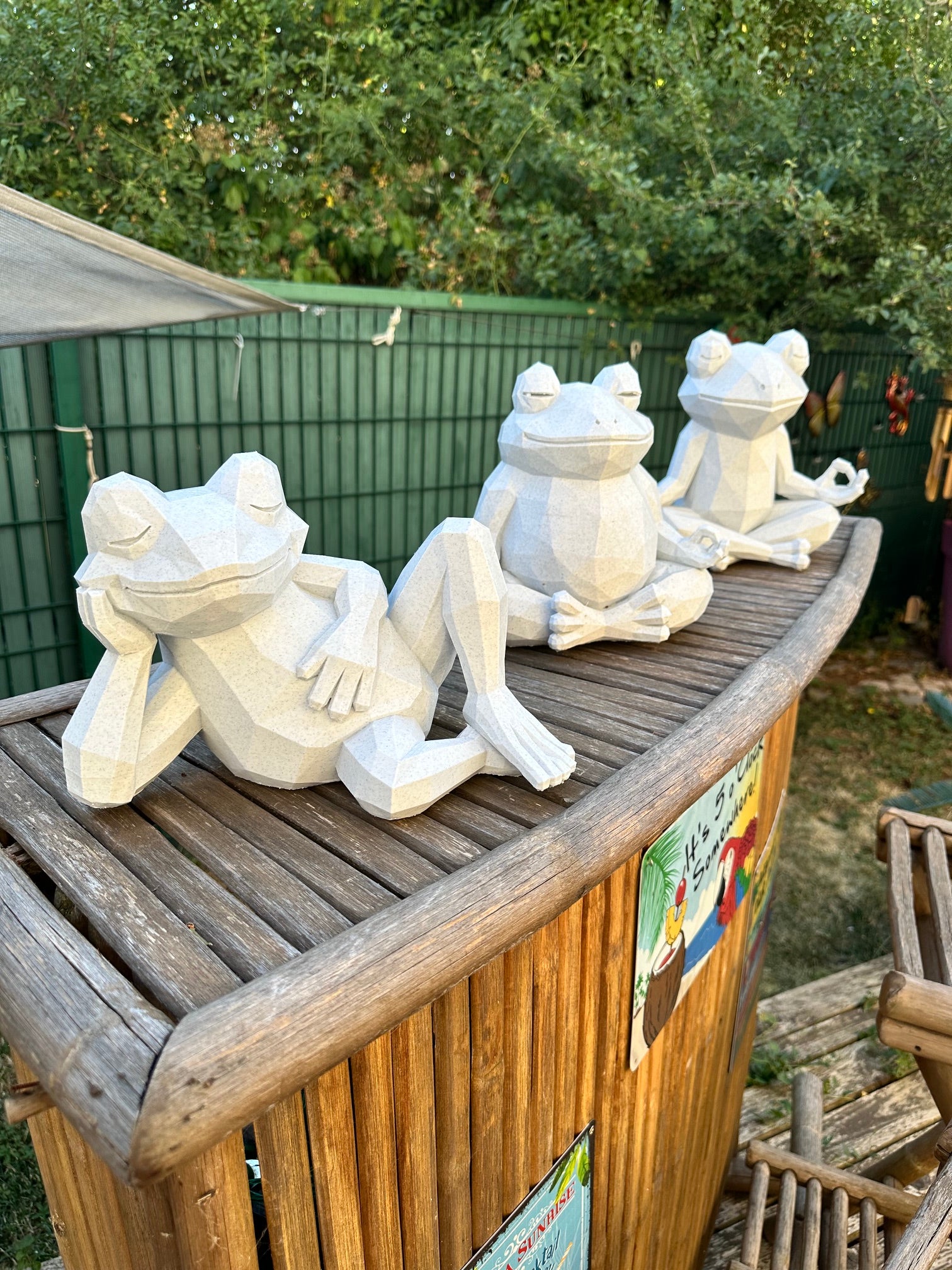 Collection grenouilles zen effet pierre – Lot de 3