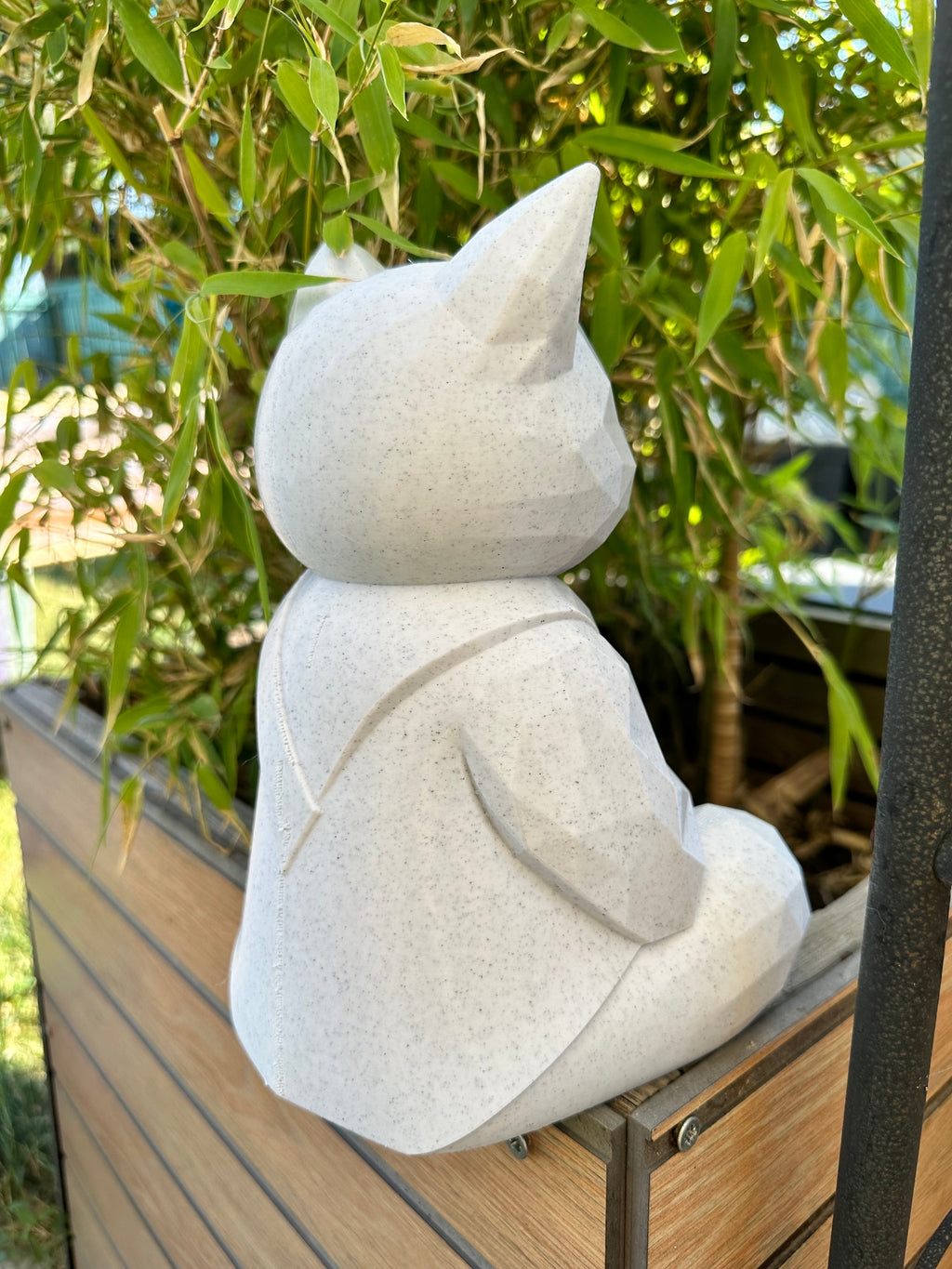Chat Zen en impression 3D – Décoration effet pierre – vue 2