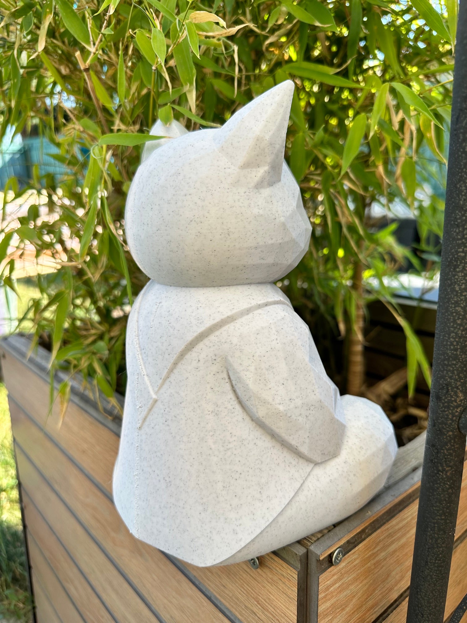 Chat Zen en impression 3D – Décoration effet pierre – vue 2