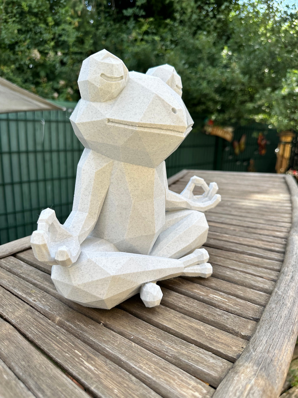 Grenouille Zen effet pierre – Décoration méditative imprimée en 3D – vue 3