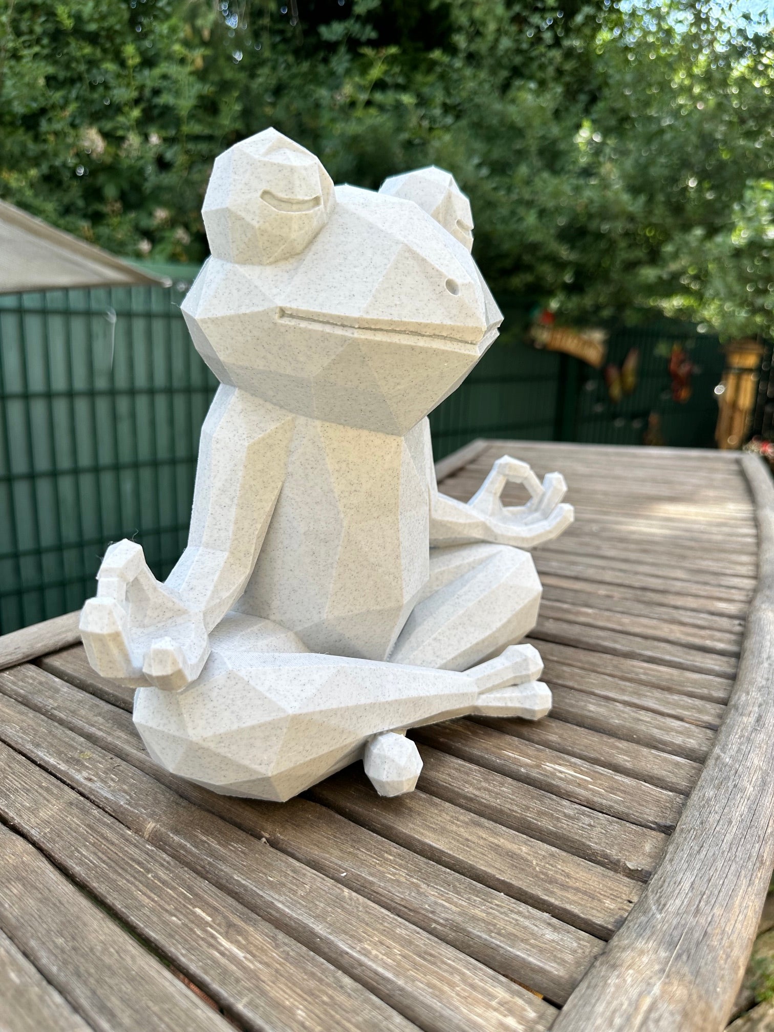 Grenouille Zen effet pierre – Décoration méditative imprimée en 3D – vue 3