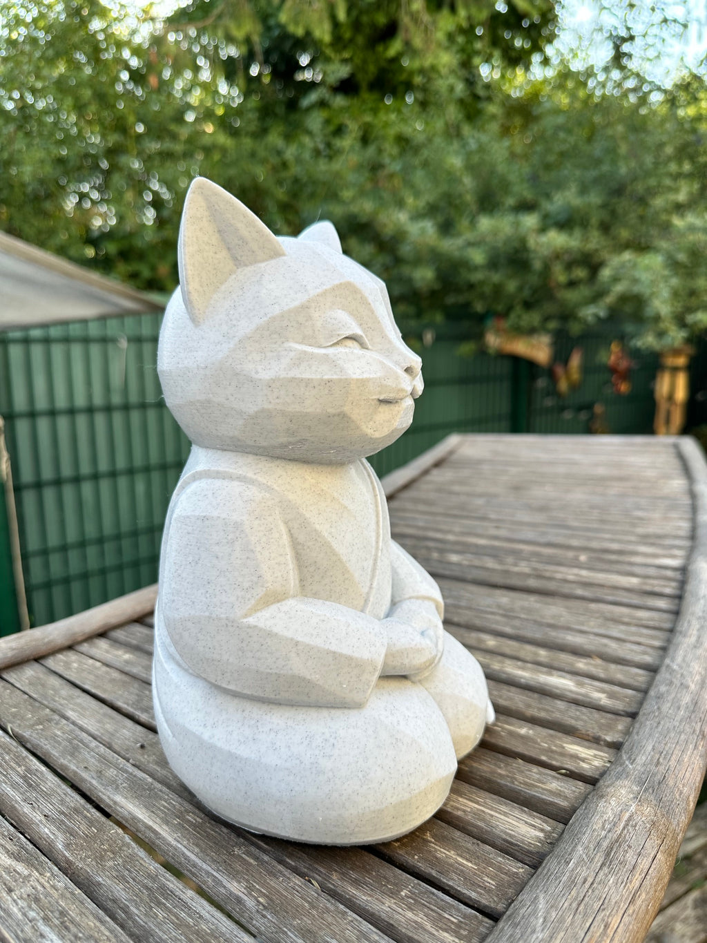 Chat Zen Méditation Low Poly – Décoration intérieure et extérieure – vue 3