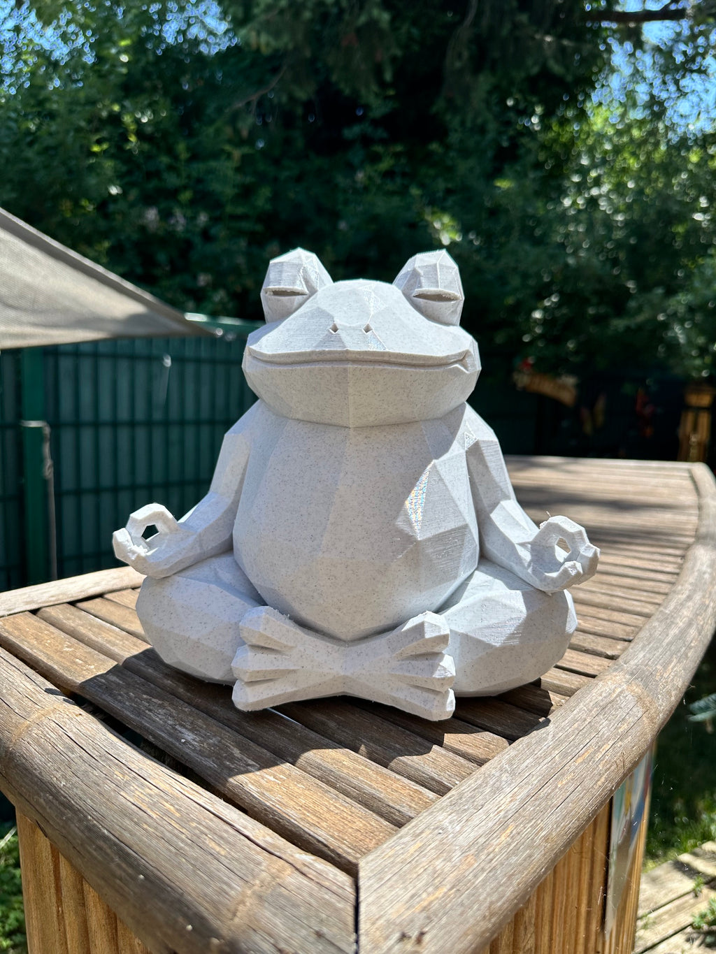 Crapaud Zen effet pierre – Décoration extérieure imprimée en 3D