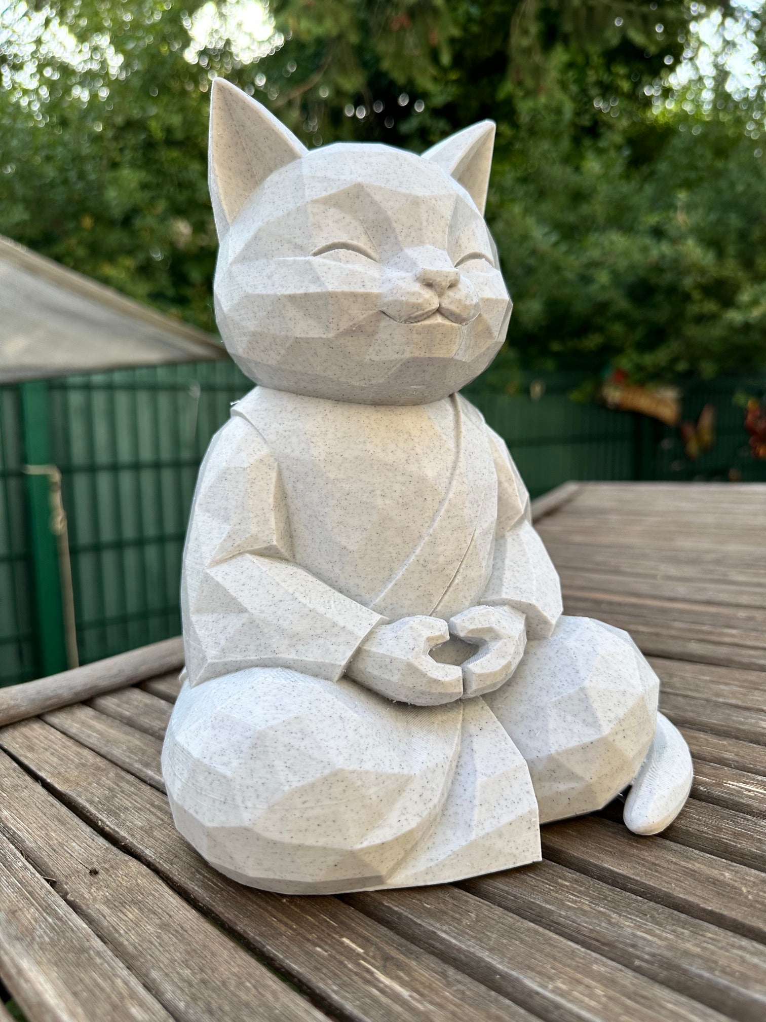 Chat Zen en impression 3D – Décoration effet pierre – vue 4